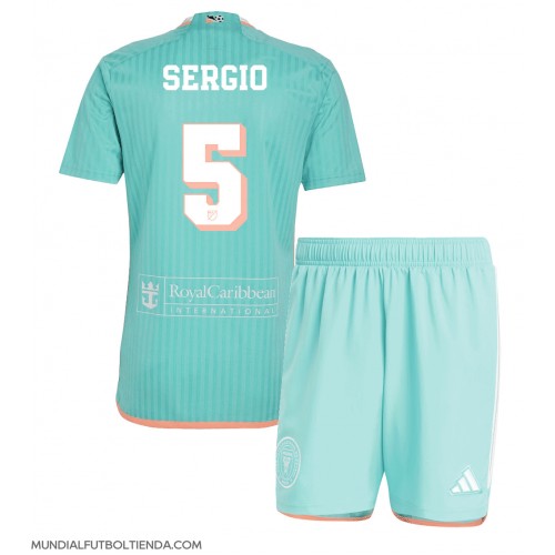 Camiseta Inter Miami Sergio Busquets #5 Tercera Equipación Replica 2024-25 para niños mangas cortas (+ Pantalones cortos)